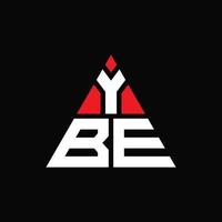 création de logo de lettre triangle ybe avec forme de triangle. monogramme de conception de logo triangle ybe. modèle de logo vectoriel triangle ybe avec couleur rouge. ybe logo triangulaire logo simple, élégant et luxueux.