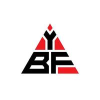 création de logo de lettre triangle ybf avec forme de triangle. monogramme de conception de logo triangle ybf. modèle de logo vectoriel triangle ybf avec couleur rouge. logo triangulaire ybf logo simple, élégant et luxueux.