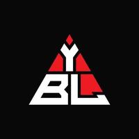 création de logo de lettre triangle ybl avec forme de triangle. monogramme de conception de logo triangle ybl. modèle de logo vectoriel triangle ybl avec couleur rouge. logo triangulaire ybl logo simple, élégant et luxueux.