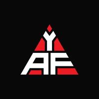 création de logo de lettre triangle yaf avec forme de triangle. monogramme de conception de logo triangle yaf. modèle de logo vectoriel triangle yaf avec couleur rouge. logo triangulaire yaf logo simple, élégant et luxueux.