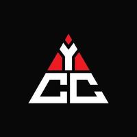 création de logo de lettre triangle ycc avec forme de triangle. monogramme de conception de logo triangle ycc. modèle de logo vectoriel triangle ycc avec couleur rouge. logo triangulaire ycc logo simple, élégant et luxueux.