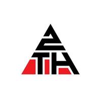 création de logo de lettre de triangle zth avec forme de triangle. monogramme de conception de logo triangle zth. modèle de logo vectoriel triangle zth de couleur rouge. zème logo triangulaire logo simple, élégant et luxueux.