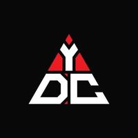 création de logo de lettre triangle ydc avec forme de triangle. monogramme de conception de logo triangle ydc. modèle de logo vectoriel triangle ydc avec couleur rouge. logo triangulaire ydc logo simple, élégant et luxueux.