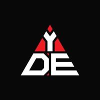 création de logo de lettre triangle yde avec forme de triangle. monogramme de conception de logo triangle yde. modèle de logo vectoriel triangle yde avec couleur rouge. yde logo triangulaire logo simple, élégant et luxueux.