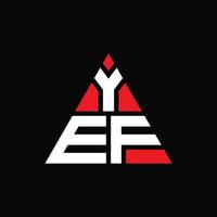 création de logo de lettre triangle yef avec forme de triangle. monogramme de conception de logo triangle yef. modèle de logo vectoriel triangle yef avec couleur rouge. yef logo triangulaire logo simple, élégant et luxueux.