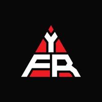 création de logo de lettre triangle yfr avec forme de triangle. monogramme de conception de logo triangle yfr. modèle de logo vectoriel triangle yfr avec couleur rouge. logo triangulaire yfr logo simple, élégant et luxueux.