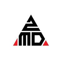 création de logo de lettre triangle zmd avec forme de triangle. monogramme de conception de logo triangle zmd. modèle de logo vectoriel triangle zmd avec couleur rouge. logo triangulaire zmd logo simple, élégant et luxueux.