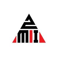 création de logo de lettre triangle zmi avec forme de triangle. monogramme de conception de logo triangle zmi. modèle de logo vectoriel triangle zmi avec couleur rouge. logo triangulaire zmi logo simple, élégant et luxueux.