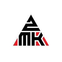 création de logo de lettre triangle zmk avec forme de triangle. monogramme de conception de logo triangle zmk. modèle de logo vectoriel triangle zmk avec couleur rouge. logo triangulaire zmk logo simple, élégant et luxueux.