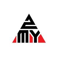 création de logo de lettre triangle zmy avec forme de triangle. monogramme de conception de logo triangle zmy. modèle de logo vectoriel triangle zmy avec couleur rouge. logo triangulaire zmy logo simple, élégant et luxueux.