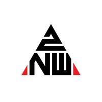 création de logo de lettre triangle znw avec forme de triangle. monogramme de conception de logo triangle znw. modèle de logo vectoriel triangle znw avec couleur rouge. logo triangulaire znw logo simple, élégant et luxueux.