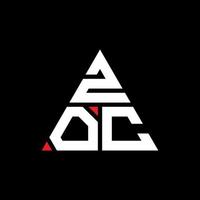 création de logo de lettre triangle zoc avec forme de triangle. monogramme de conception de logo triangle zoc. modèle de logo vectoriel triangle zoc avec couleur rouge. logo triangulaire zoc logo simple, élégant et luxueux.