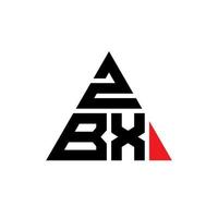 création de logo de lettre triangle zbx avec forme de triangle. monogramme de conception de logo triangle zbx. modèle de logo vectoriel triangle zbx avec couleur rouge. logo triangulaire zbx logo simple, élégant et luxueux.
