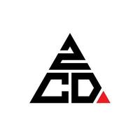 création de logo de lettre triangle zcd avec forme de triangle. monogramme de conception de logo triangle zcd. modèle de logo vectoriel triangle zcd avec couleur rouge. logo triangulaire zcd logo simple, élégant et luxueux.