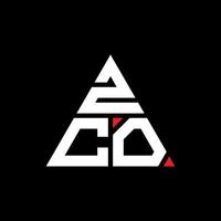 création de logo de lettre triangle zco avec forme de triangle. monogramme de conception de logo triangle zco. modèle de logo vectoriel triangle zco avec couleur rouge. logo triangulaire zco logo simple, élégant et luxueux.