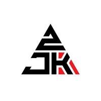 création de logo de lettre triangle zjk avec forme de triangle. monogramme de conception de logo triangle zjk. modèle de logo vectoriel triangle zjk avec couleur rouge. logo triangulaire zjk logo simple, élégant et luxueux.