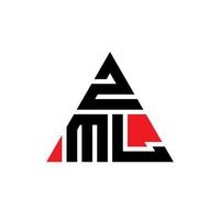 création de logo de lettre triangle zml avec forme de triangle. monogramme de conception de logo triangle zml. modèle de logo vectoriel triangle zml avec couleur rouge. logo triangulaire zml logo simple, élégant et luxueux.
