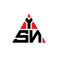 création de logo de lettre triangle ysn avec forme de triangle. monogramme de conception de logo triangle ysn. modèle de logo vectoriel triangle ysn avec couleur rouge. logo triangulaire ysn logo simple, élégant et luxueux.