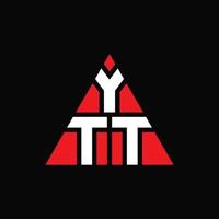 création de logo de lettre triangle ytt avec forme de triangle. monogramme de conception de logo triangle ytt. modèle de logo vectoriel triangle ytt avec couleur rouge. ytt logo triangulaire logo simple, élégant et luxueux.
