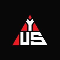 création de logo de lettre triangle yus avec forme de triangle. monogramme de conception de logo triangle yus. modèle de logo vectoriel triangle yus avec couleur rouge. yus logo triangulaire logo simple, élégant et luxueux.