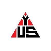 création de logo de lettre triangle yus avec forme de triangle. monogramme de conception de logo triangle yus. modèle de logo vectoriel triangle yus avec couleur rouge. yus logo triangulaire logo simple, élégant et luxueux.