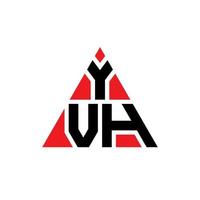création de logo de lettre triangle yvh avec forme de triangle. monogramme de conception de logo triangle yvh. modèle de logo vectoriel triangle yvh avec couleur rouge. logo triangulaire yvh logo simple, élégant et luxueux.