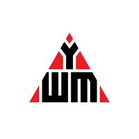 création de logo de lettre triangle ywm avec forme de triangle. monogramme de conception de logo triangle ywm. modèle de logo vectoriel triangle ywm avec couleur rouge. logo triangulaire ywm logo simple, élégant et luxueux.