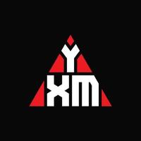 création de logo de lettre triangle yxm avec forme de triangle. monogramme de conception de logo triangle yxm. modèle de logo vectoriel triangle yxm avec couleur rouge. logo triangulaire yxm logo simple, élégant et luxueux.