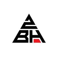 création de logo de lettre triangle zbh avec forme de triangle. monogramme de conception de logo triangle zbh. modèle de logo vectoriel triangle zbh avec couleur rouge. logo triangulaire zbh logo simple, élégant et luxueux.