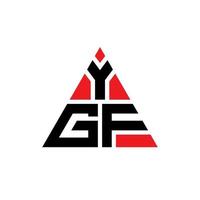 création de logo de lettre triangle ygf avec forme de triangle. monogramme de conception de logo triangle ygf. modèle de logo vectoriel triangle ygf avec couleur rouge. logo triangulaire ygf logo simple, élégant et luxueux.