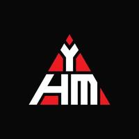 création de logo de lettre triangle yhm avec forme de triangle. monogramme de conception de logo triangle yhm. modèle de logo vectoriel triangle yhm avec couleur rouge. logo triangulaire yhm logo simple, élégant et luxueux.