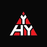 création de logo de lettre triangle yhy avec forme de triangle. yhy monogramme de conception de logo triangle. modèle de logo vectoriel triangle yhy avec couleur rouge. yhy logo triangulaire logo simple, élégant et luxueux.