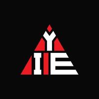 création de logo de lettre triangle yie avec forme de triangle. monogramme de conception de logo triangle yie. modèle de logo vectoriel triangle yie avec couleur rouge. yie logo triangulaire logo simple, élégant et luxueux.
