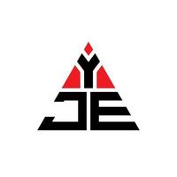 création de logo de lettre triangle yje avec forme de triangle. monogramme de conception de logo triangle yje. modèle de logo vectoriel triangle yje avec couleur rouge. yje logo triangulaire logo simple, élégant et luxueux.