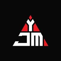 création de logo de lettre triangle yjm avec forme de triangle. monogramme de conception de logo triangle yjm. modèle de logo vectoriel triangle yjm avec couleur rouge. logo triangulaire yjm logo simple, élégant et luxueux.