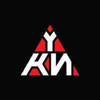 création de logo de lettre triangle ykn avec forme de triangle. monogramme de conception de logo triangle ykn. modèle de logo vectoriel triangle ykn avec couleur rouge. logo triangulaire ykn logo simple, élégant et luxueux.