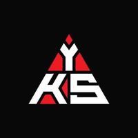 création de logo de lettre triangle yks avec forme de triangle. monogramme de conception de logo triangle yks. modèle de logo vectoriel triangle yks avec couleur rouge. yks logo triangulaire logo simple, élégant et luxueux.