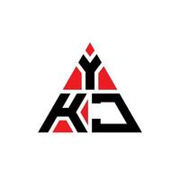 création de logo de lettre triangle ykj avec forme de triangle. monogramme de conception de logo triangle ykj. modèle de logo vectoriel triangle ykj avec couleur rouge. logo triangulaire ykj logo simple, élégant et luxueux.