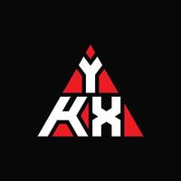 création de logo de lettre triangle ykx avec forme de triangle. monogramme de conception de logo triangle ykx. modèle de logo vectoriel triangle ykx avec couleur rouge. logo triangulaire ykx logo simple, élégant et luxueux.