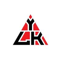 création de logo de lettre triangle jaune avec forme de triangle. monogramme de conception de logo triangle jaune. modèle de logo vectoriel triangle ylk avec couleur rouge. logo triangulaire ylk logo simple, élégant et luxueux.