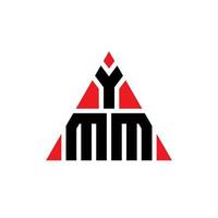 création de logo de lettre triangle ymm avec forme de triangle. monogramme de conception de logo triangle ymm. modèle de logo vectoriel triangle ymm avec couleur rouge. logo triangulaire ymm logo simple, élégant et luxueux.