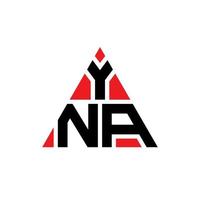 création de logo de lettre triangle yna avec forme de triangle. monogramme de conception de logo triangle yna. modèle de logo vectoriel triangle yna avec couleur rouge. yna logo triangulaire logo simple, élégant et luxueux.