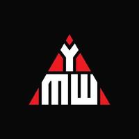 création de logo de lettre triangle ymw avec forme de triangle. monogramme de conception de logo triangle ymw. modèle de logo vectoriel triangle ymw avec couleur rouge. logo triangulaire ymw logo simple, élégant et luxueux.