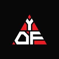 création de logo de lettre triangle yof avec forme de triangle. monogramme de conception de logo triangle yof. modèle de logo vectoriel triangle yof avec couleur rouge. yof logo triangulaire logo simple, élégant et luxueux.