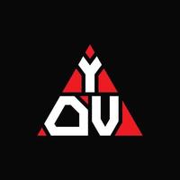 création de logo de lettre triangle yov avec forme de triangle. monogramme de conception de logo triangle yov. modèle de logo vectoriel triangle yov avec couleur rouge. logo triangulaire yov logo simple, élégant et luxueux.