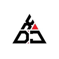 création de logo de lettre triangle xdj avec forme de triangle. monogramme de conception de logo triangle xdj. modèle de logo vectoriel triangle xdj avec couleur rouge. logo triangulaire xdj logo simple, élégant et luxueux.