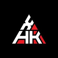 création de logo de lettre triangle xhk avec forme de triangle. monogramme de conception de logo triangle xhk. modèle de logo vectoriel triangle xhk avec couleur rouge. logo triangulaire xhk logo simple, élégant et luxueux.