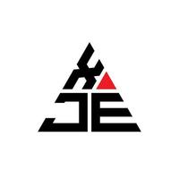 création de logo de lettre triangle xje avec forme de triangle. monogramme de conception de logo triangle xje. modèle de logo vectoriel triangle xje avec couleur rouge. logo triangulaire xje logo simple, élégant et luxueux.