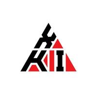 création de logo de lettre triangle xki avec forme de triangle. monogramme de conception de logo triangle xki. modèle de logo vectoriel triangle xki avec couleur rouge. logo triangulaire xki logo simple, élégant et luxueux.