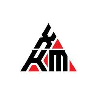 création de logo de lettre triangle xkm avec forme de triangle. monogramme de conception de logo triangle xkm. modèle de logo vectoriel triangle xkm avec couleur rouge. logo triangulaire xkm logo simple, élégant et luxueux.